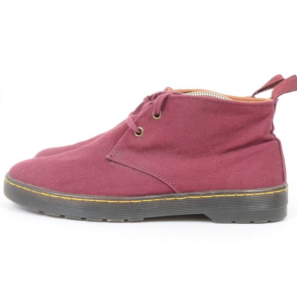 Dr. Martens Men\'s 9 WMNS 10 Mayport Overdyed Twill Canvas Lace Low Boots Oxblood main image 5